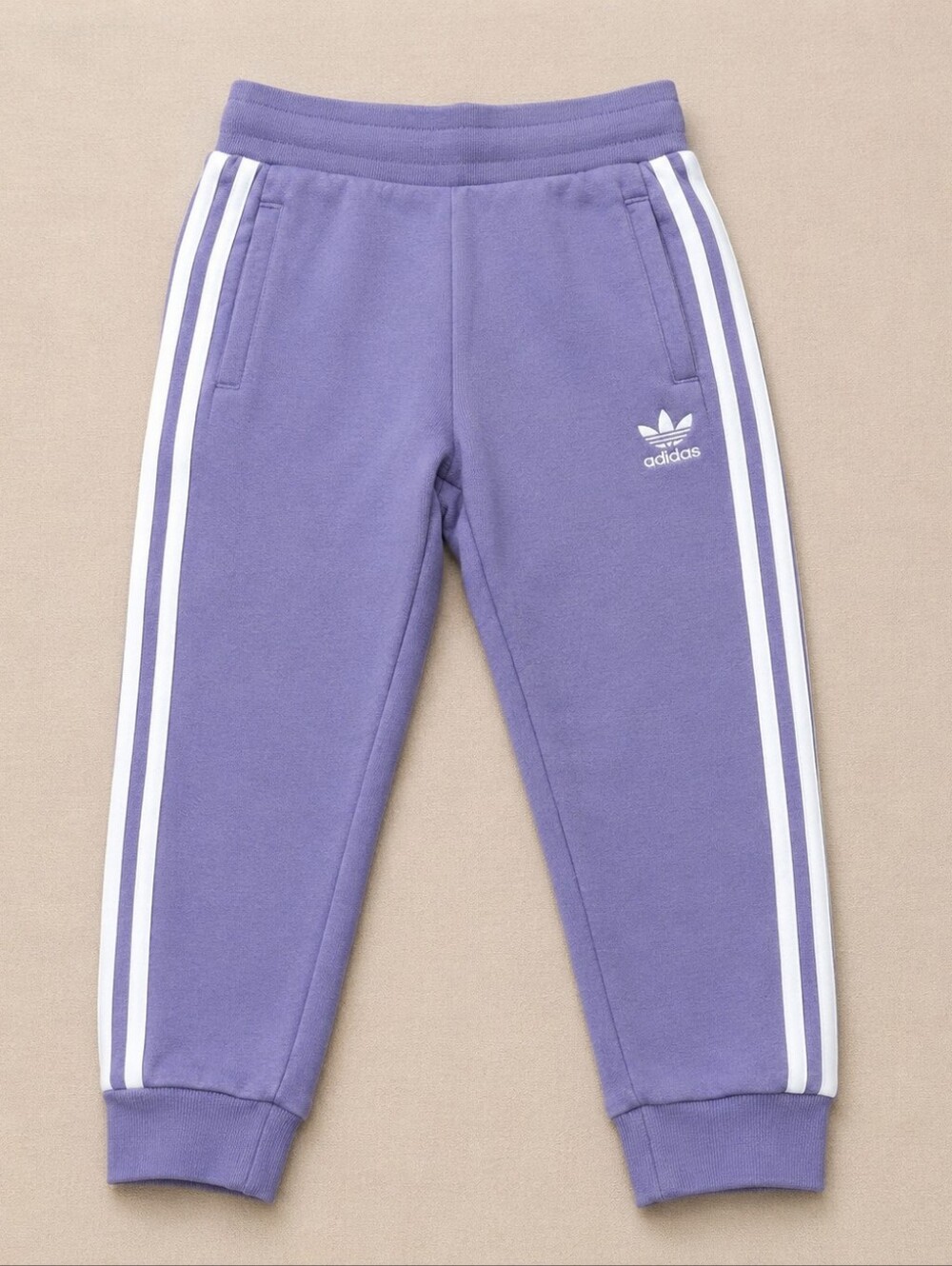 Adidas Kids Lavender Joggers with White 3-Stripe